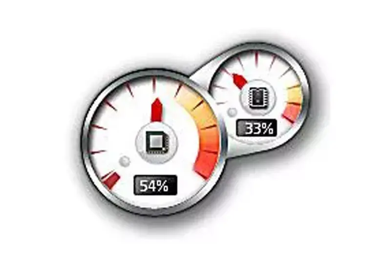 Windows 7 Desktop Gadget — CPU monitor with skeuomorphic gauge