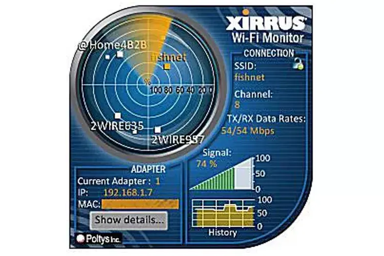 Windows 7 Desktop Gadget — WiFi signal monitor